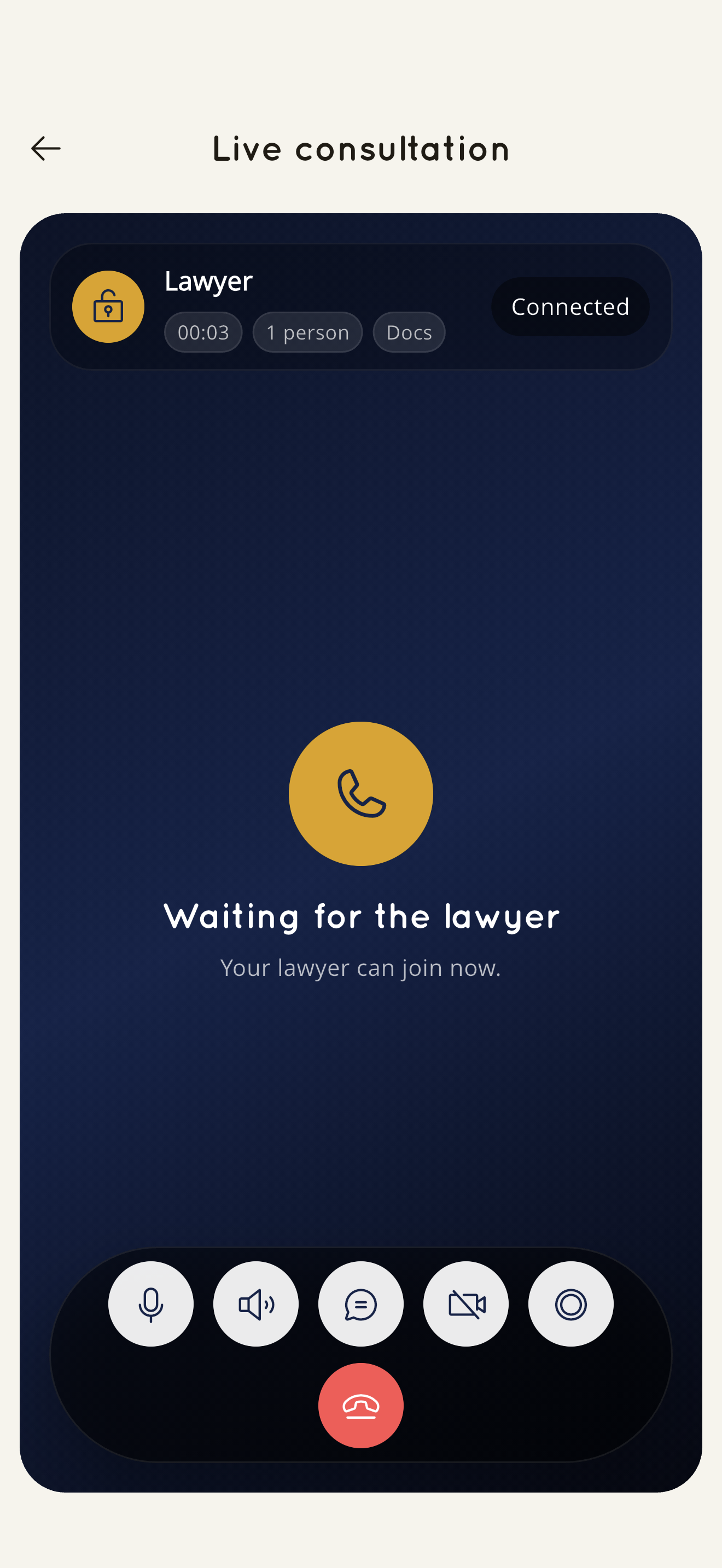 KnownAfrique customer app live consultation call on iPhone